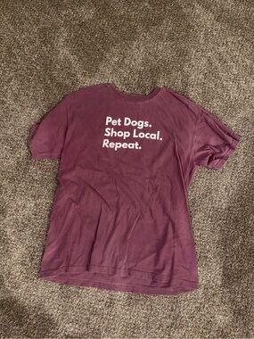 Pet Dogs Shop Local Repeat T-Shirt - Plum